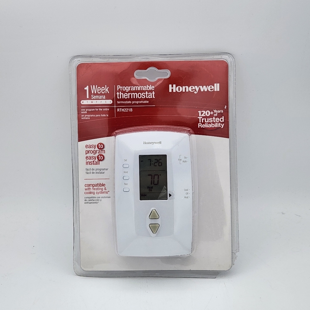 Honeywell Home RTH221B White 1 Week Programmable‎ Small Space Thermostat